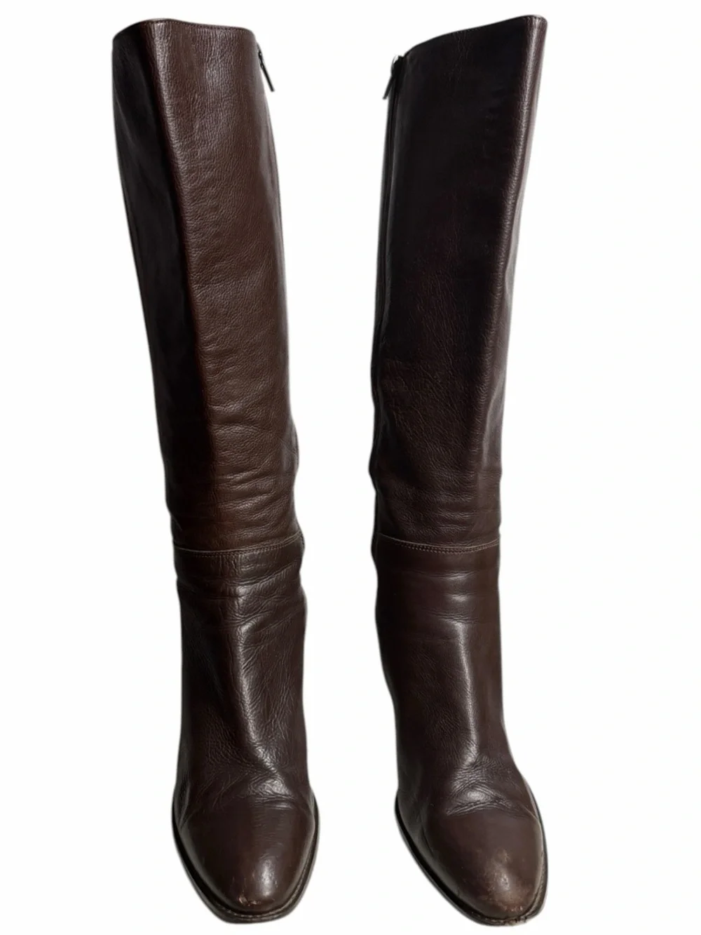 J. Crew Women’s Dark Brown Leather Knee-High Heeled Boots - Size 8 - Picture 4 of 14